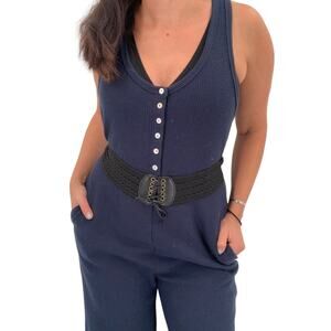 Belt Lace Up Wrap Around Waist Black Boho Gypsy Cinched Woven Cute Flattering